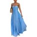 Women's Clothing Sweet Sexy Sling Tube Top Pleated Large Swing Dress Solid Color Female_ecoleips.com
