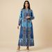 Muslim Printed Long Trench Coat For Spring, Summer, And Autumn, Foreign Trade Pleated Cape, Plus-size, Loose,_ecoleips.com