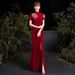 Elegant Modern Cheongsam Dress – Slim Fit Long Tailored Qipao With Flared Hem For Women, Chinese-Inspired Formal Gown For Stage & Evening Events_ecoleips.com