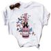 Cross-border Supply Of Plus-size Women's Colorful Wine Glass Short-sleeve Tops_ecoleips.com