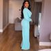 Women's Clothing Lantern Sleeve Waist Button Decoration Wide Leg Jumpsuit_ecoleips.com