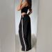 Color Blocked Straight Leg Casual Pants Elastic Waist Versatile Slimming Long Trousers American Hot Girl Street Style Sporty Women's Bottoms_ecoleips.com