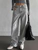 street Style Retro Smoky Gray Washed Wide-leg Jeans For Women, Autumn Winter European And American Style, High-waisted,_ecoleips.com