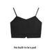 Versatile Short Camisole Women, Black Strapless With Chest Pads, Suitable For Wearing Under Blazer Or As A Top To Show_ecoleips.com