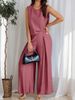 Women's Clothing Wide Leg Pants Casual Fashion Solid Color High Waist Loose Suit_ecoleips.com