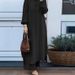 Women's Fashion Casual Suit Mushroom Button Lapel Long Shirt Puff Sleeves Wide Leg Pants_ecoleips.com