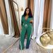 Women's Clothing Velvet Denim Thread Stitching Sports Pants Suit Two Piece Suit_ecoleips.com