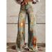 Cross-Border Foreign Trade Women's Plus Size Denim Hot-Selling 3D Printed Casual Wide-Leg Flared_ecoleips.com
