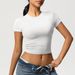 Red Slim-fit Open-button Top Design Simplicity Casual Short T-shirt Female Spice Girl Explosion_ecoleips.com