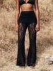 Women's Clothing Women's Lace Trimmed Double Layer Casual Pants Sexy Fit High Waist Pants Y2K Trendy Exclusive_ecoleips.com