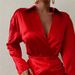 Sexy Red Short Evening Party Dress Deep V Neck With Bow Tie Slim Waist Fashion Elegant Cocktail Formal Gown_ecoleips.com