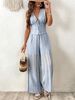 Women's Sleeveless Versatile Tie Waist Vest And Straight Wide Leg Pants Solid Color Two Piece Set_ecoleips.com