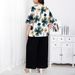 Plus Size Women’s 2-Piece Set – Floral Print Tops & Palazzo Pants, Elegant Office Wear For Mature Ladies (0XL-4XL, Polyester, Wrinkle-Free)_ecoleips.com
