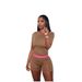 Women's Clothing New Fashion Casual Thread Contrast Color Two Piece Suit_ecoleips.com