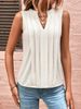 women's clothing summer new style fashion temperament elegant pleated V neck vest women's top T_ecoleips.com