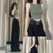 Women's Summer Outfit Set: Sweet Salty High-Waisted Double Belt Suit With Long Pants And Pure Desire Style Embroidered_ecoleips.com