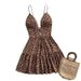 2025 Cross-Border European American Summer Vacation Leopard Print Backless Short Dress, Slimming, Pure And Sexy_ecoleips.com