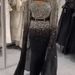 Women's Clothing Gold Embroidery Sexy Cape Swinging Dress_ecoleips.com