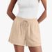 Women's Clothing Casual Shorts Elastic Waistband Drawstring Summer Style Topstitching Pockets_ecoleips.com