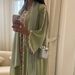Voya Muslim Women's Wear Türkiye Flower Embroidery Cardigan Dress Elegant Commuter Available In Various Colors_ecoleips.com