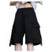 Tooling Shorts Women's Summer New High-waisted A-shaped Large-pocket Quick-drying Sports Five-point Pants_ecoleips.com