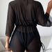 Women's Clothing Solid Color Lace High Waist Sexy Three Piece Bikini Swimsuit Swimsuit Women_ecoleips.com