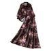 French Romantic Floral Long-Sleeve Shirt & High-Waisted Midi Skirt Set – Casual Sun Protection Outfit (One Size, Multiple Colors)_ecoleips.com