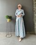 New Women's Fashion Design Striped Waist Long Dress French Splicing Long Dress_ecoleips.com