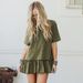 Cross-border Women's Clothing Dress, Loose-fitting Solid Color Round-neck Short-sleeve Sweet And Spicy Style_ecoleips.com