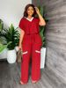 K Solid Color Casual Short Sleeved T-shirt Sports Suit Straight Leg Pants Two-piece Set_ecoleips.com