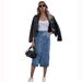 Women’s Clothing INS Fashion high waist single breasted denim skirt_ecoleips.com