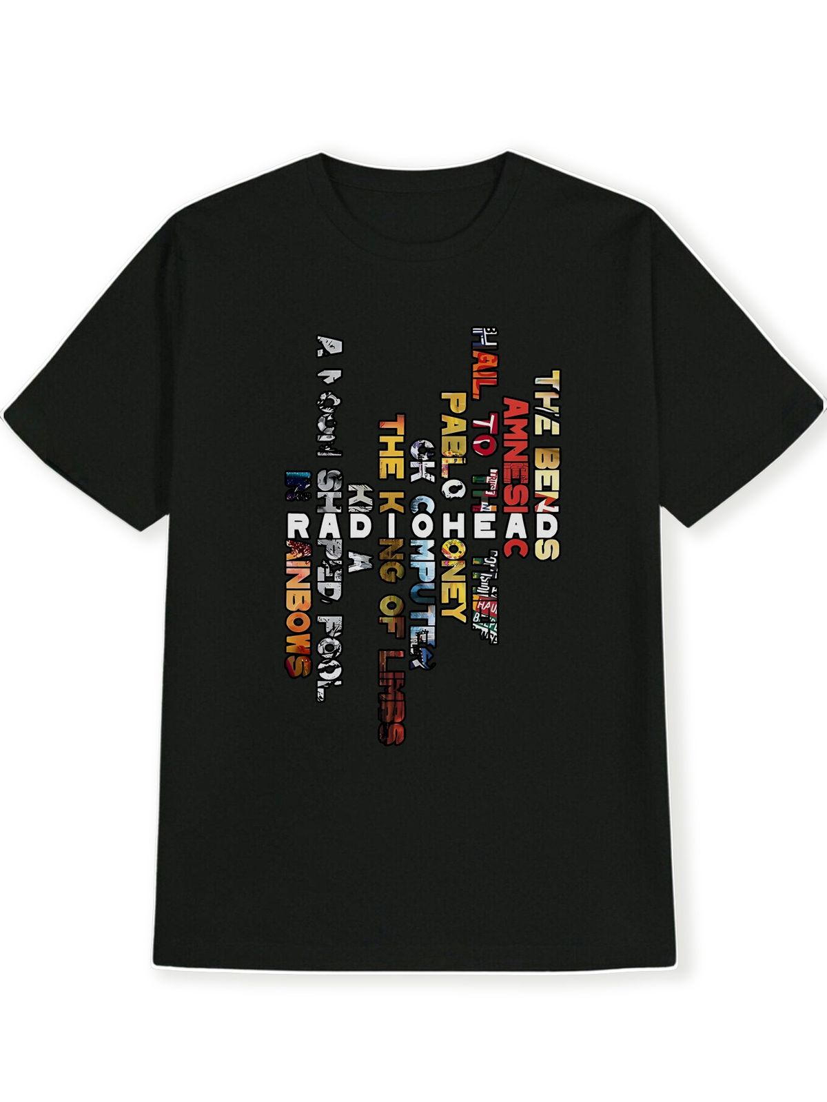 Radiohead Letter Printed Short Sleeves T-shirt Round Neck Top For Summer Women Fans Of Rock T-shirts Of Rock Group Tee Tops_ecoleips.com
