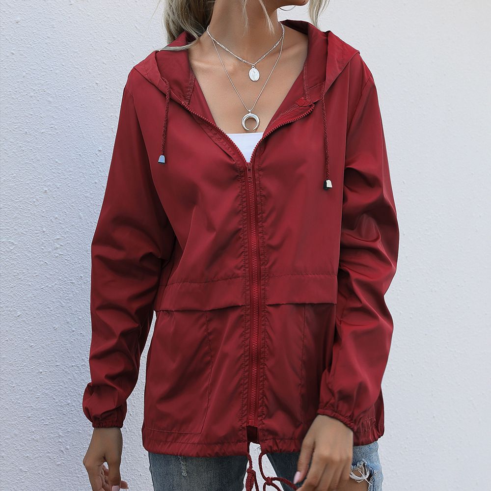 Women's Zipper Hoodie Lightweight Outdoor Hiking Raincoat Jacket Jacket Ready in Stock_ecoleips.com