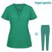 Women's Beauty Salon Work Clothes Operating Room Scrub Suit Hand Washing Clothes Short-sleeved Doctor Elastic Scrub Suit_ecoleips.com