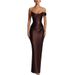 Women's Clothing Off-Shoulder Satin Puff Hip Dress For Women Style Spring/Summer INS Party Vacation Wear For Formal & Casual For Women_ecoleips.com