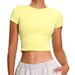 Women's Quick Drying Yoga Sports Top Short Sleeve Tight Fit Casual Running Fitness Clothes T-Shirt_ecoleips.com