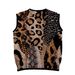 Women's Clothing Retro Round Neck Vest Spring New Wild Leopard Print Loose Sleeveless Knitted Sweater Unique Fashion_ecoleips.com