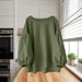 cross-border Loose Casual Solid Color Round Neck Long Puff Sleeve Shirt_ecoleips.com