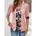 K New Fake Two-piece Five Quarter Sleeve Printed Women's Top T-shirt_ecoleips.com