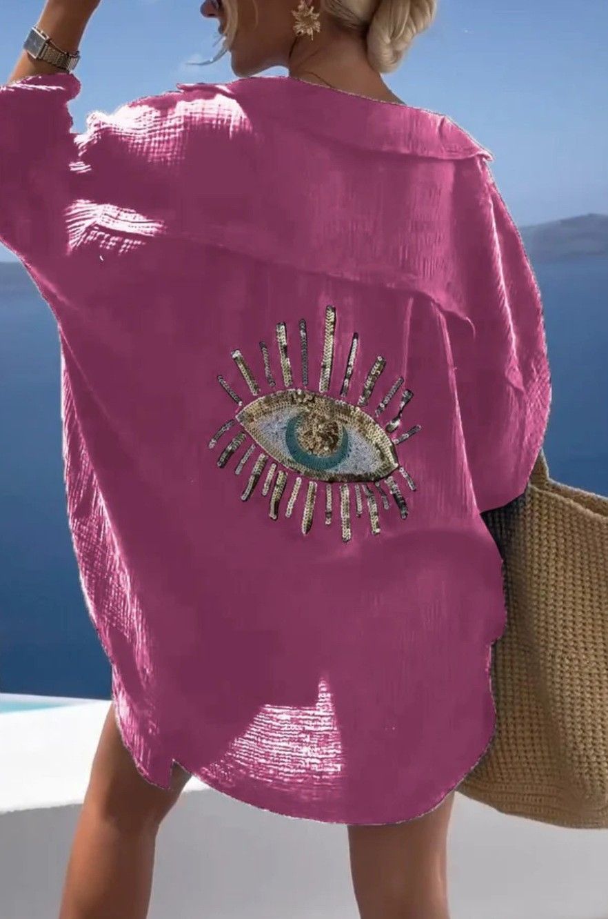 Women's Linen Blend Long Sleeve Shirt Casual Button down Top with Lapel Collar for Spring Summer_ecoleips.com