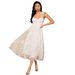 Women's Clothing Lace Stitching White Suspender Dress Dress V Neck_ecoleips.com