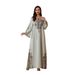 SW2602 Long Robe Turkish Print Dress Ethnic Style Gown For Women Muslim Fashion_ecoleips.com