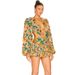 New European American High-end Women's Floral Deep V-neck Dress Stacked Sleeves, Sexy Elegant With Hollow-out Design And_ecoleips.com