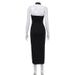 Cross-border European And American Sexy Slim-fit Cross-neck Strapless Dress, Solid Color Elegant Tight-fitting Bodycon_ecoleips.com