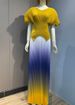 New Pleated Fluorescent Gradient Fashion Suit For Women, Elegant Slim Fit Plus Size Two-Piece Set With High-End Feel_ecoleips.com