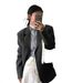Direct From The Manufacturer: Black Women's Blazer For Autumn 2025, New Spring Style, Petite, Stylish And Casual_ecoleips.com