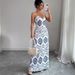 Slim Fit V Neck Long Dress Style Printed Suspender Fashion Relaxed Everyday Wear Comfortable Feshion_ecoleips.com
