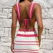 Women's Clothing Fashion New Women's Striped Texture Holiday Leisure Sexy Beach Bikini Long Skirt Suit_ecoleips.com