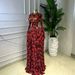 European And American Fashionable Long Dress for Women round Neck Long Sleeve Printed Mesh Sheer 2026 Cross Border INS Temperament_ecoleips.com