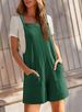 K Fashionable And Casual Solid Color Shoulder Strap, Wide Leg Short Style, Versatile And Loose Fit For Women_ecoleips.com